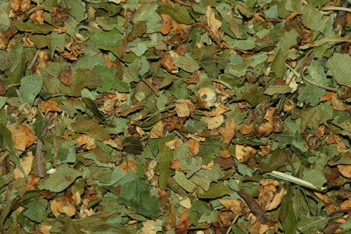 Weißdornblätter mit Blüten, geschnitten 500 g